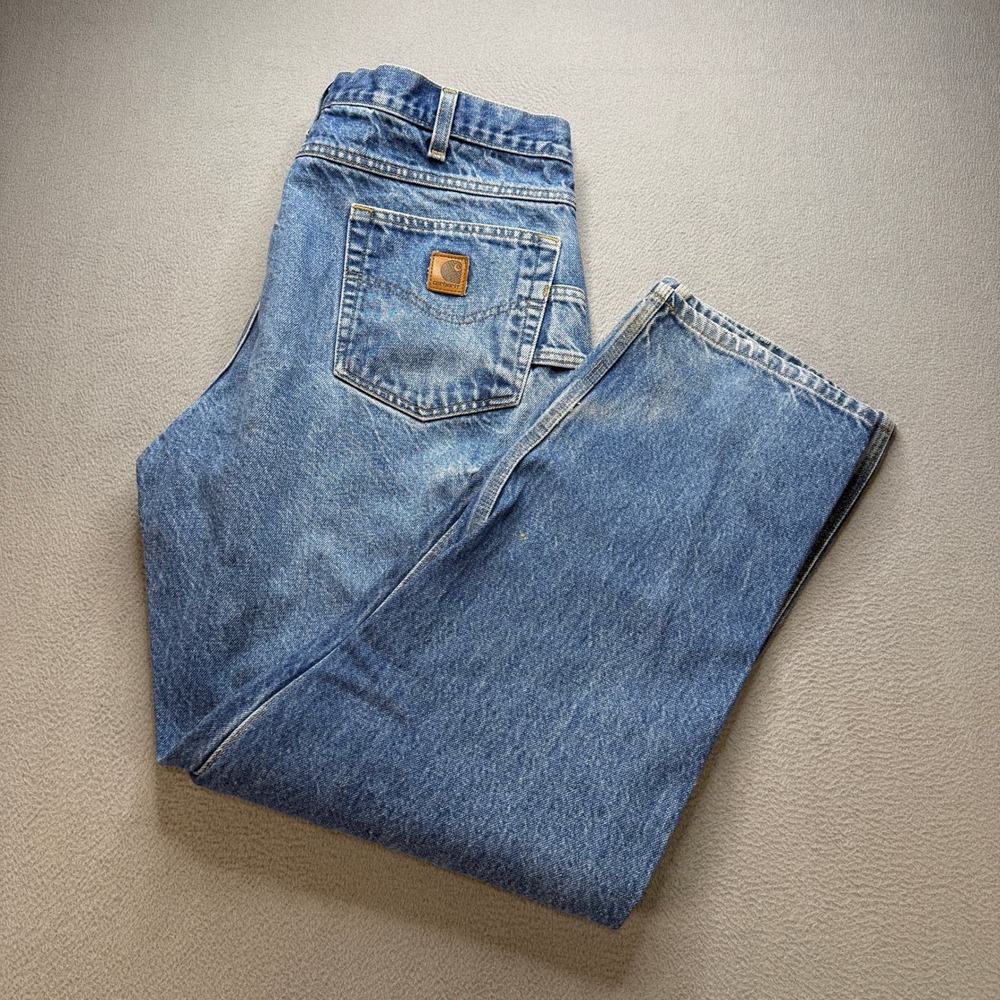 Carhartt Relaxed Fit Carpenter Jeans Mens 38x32 (FIT 36x32) Blue Denim Workwear